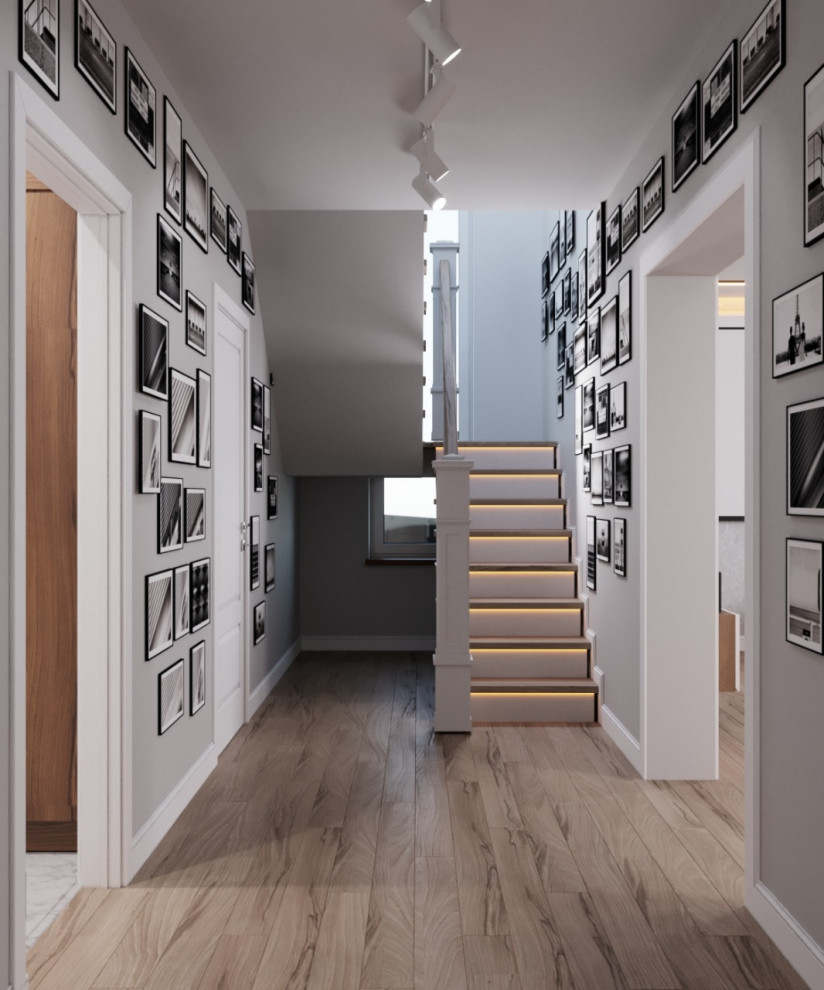 Интерьер в скандинавском стиле 152 м^2. г.Казань