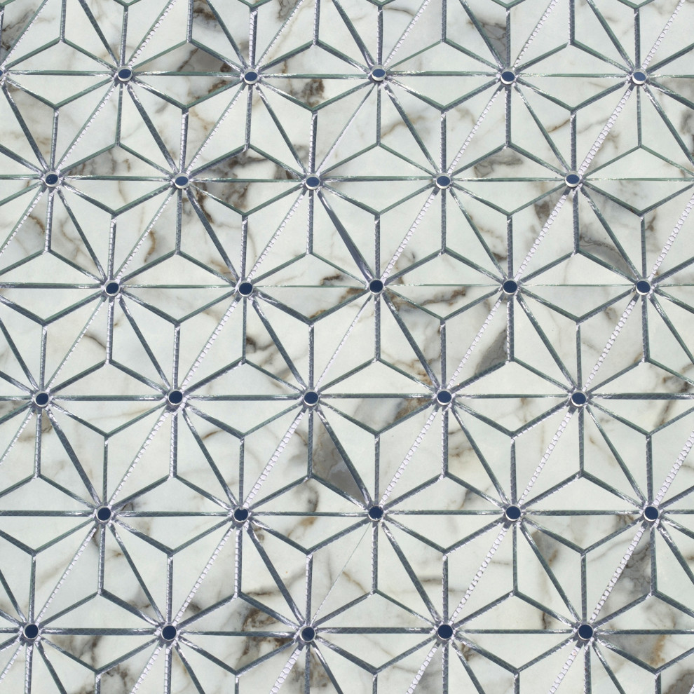 Miseno MT-WHSMSCKAL-BC Musico - 6" x 7" Cubed Wall Mosaic Tile - - Gray