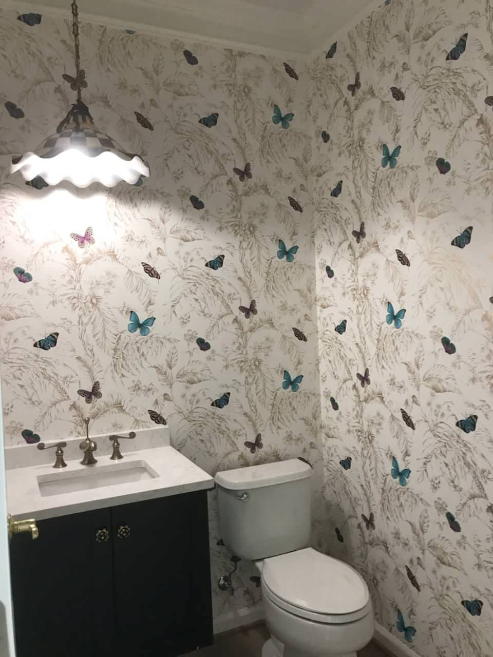 Wallpaper Install: Butterfly Powder Room
