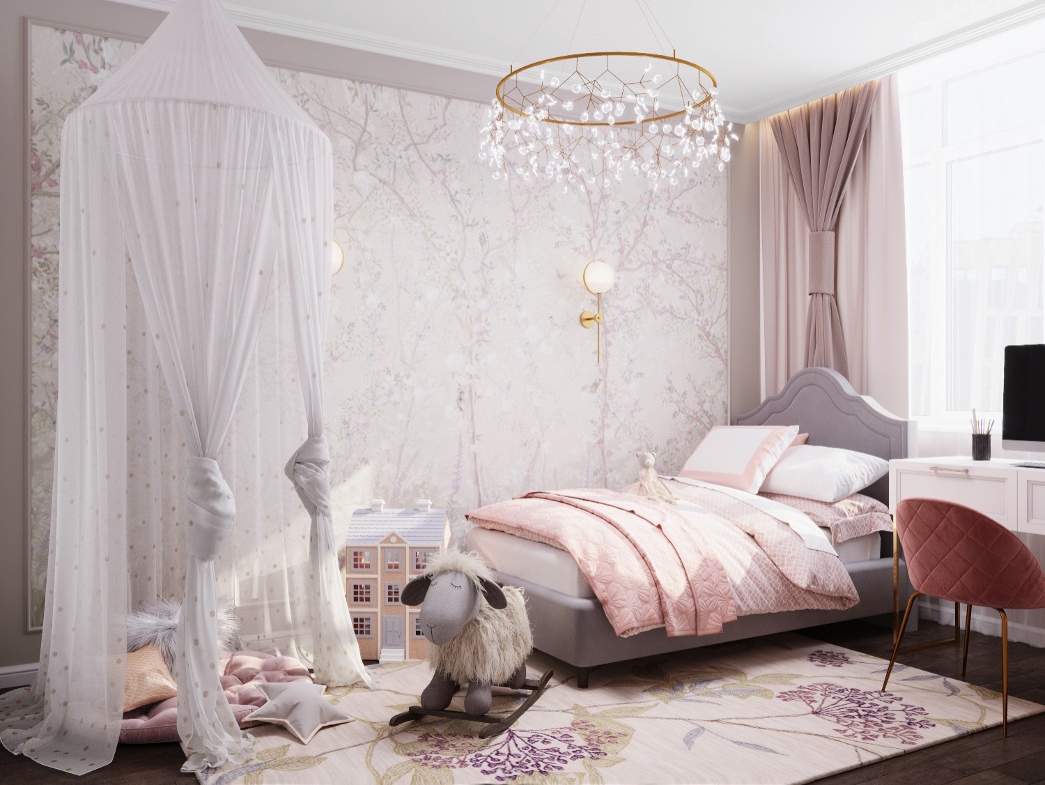 Неоклассика в пыльно-розовых тонах. Москва 2020