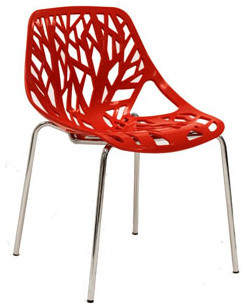 Stencil Dining Side Chair in Red