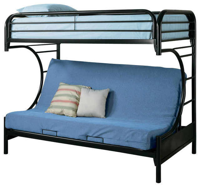 Fordham C Style Metal Twin Over Full Futon Bunk Bed W Smooth Fordham Metal Twin Over Full Futon Bunk Bed With Rounded Edges Black
