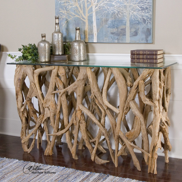 Nothing is set in stone! spectacular driftwood console table