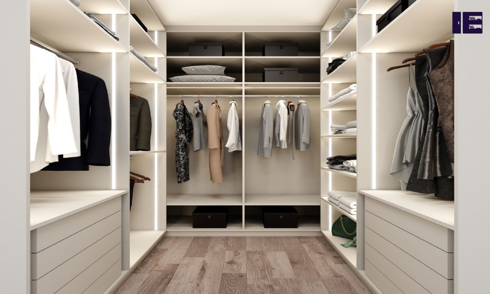 Design ideas for a contemporary storage and wardrobe in London.