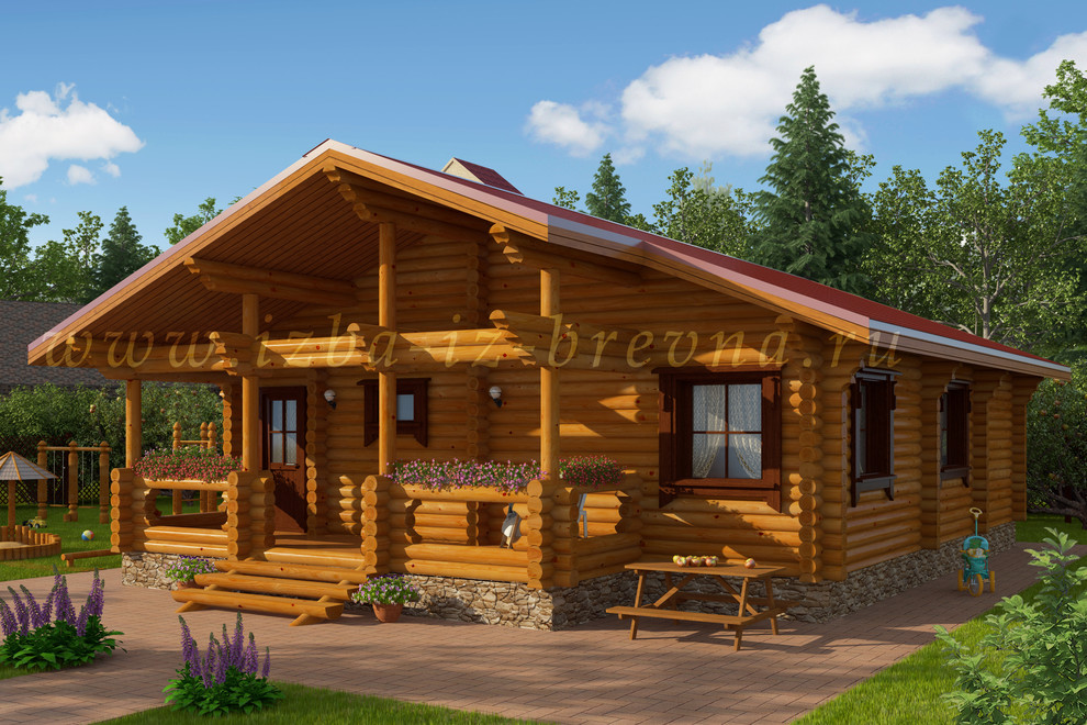 Проекты бань из оцилиндрованного бревна