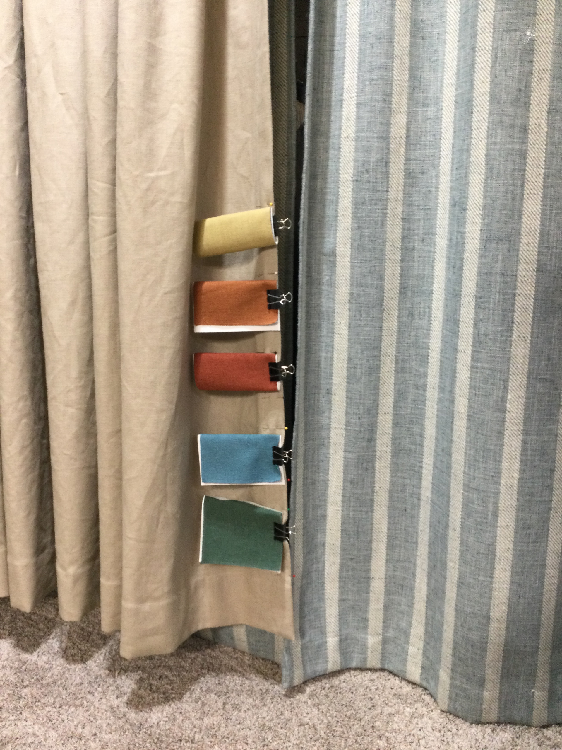 Ribbon Skirt Drapery in AHD Workroom