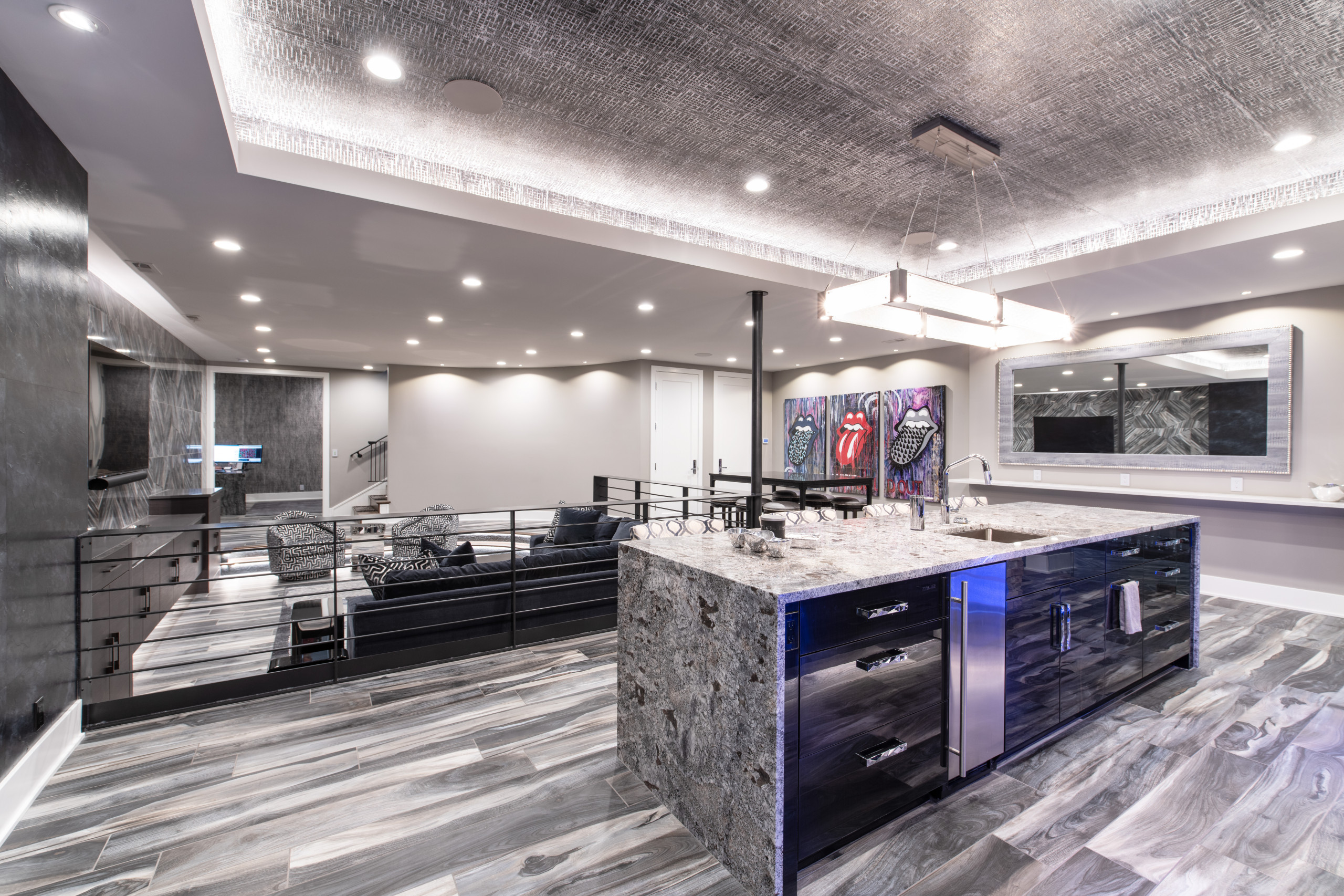 Modern Style Custom Basement | Sterling Ridge