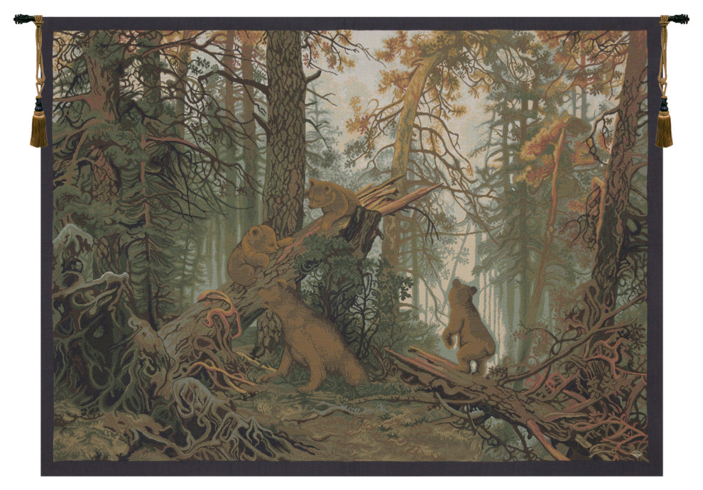 Morning in Pinewood Italian Wall Hanging Tapestry