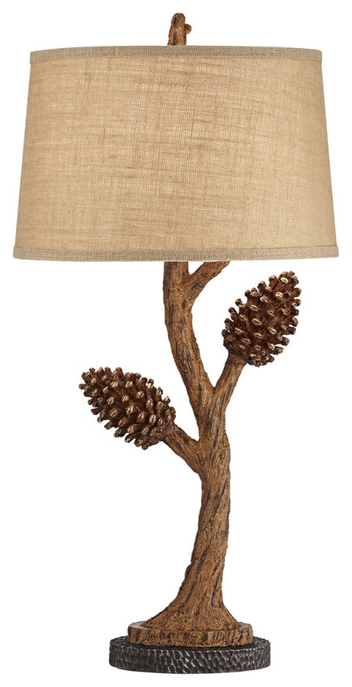 Pacific Coast Pine Tree 1-Light Table Lamp, Brown