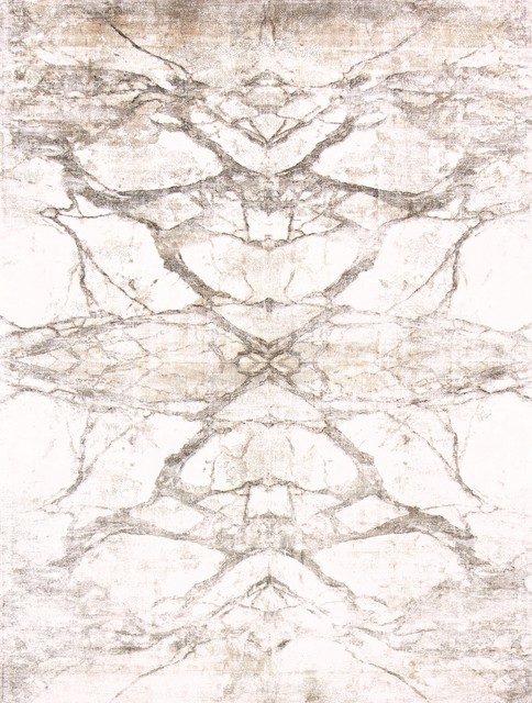 Luxe Marbelized Marble Design 8x10 Area Rug, Gray Beige Neutral Contemporary