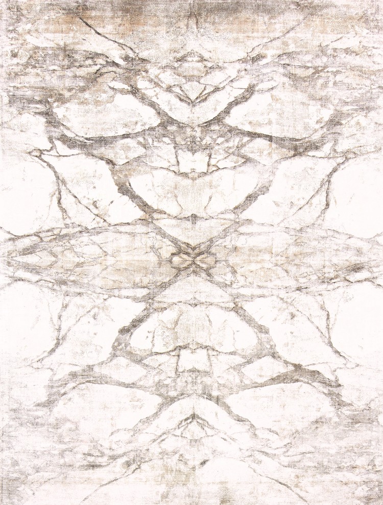 Luxe Marbelized Marble Design 8x10 Area Rug, Gray Beige Neutral Contemporary