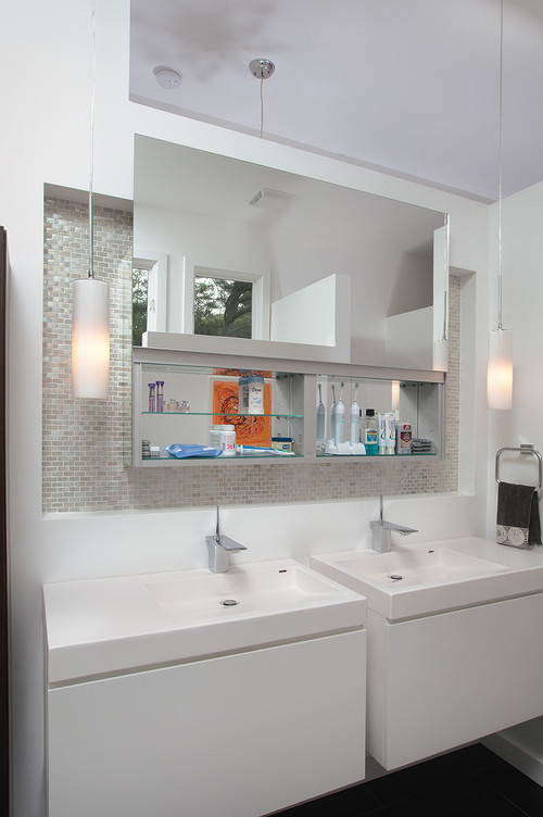 Custom-built bathroom vanities