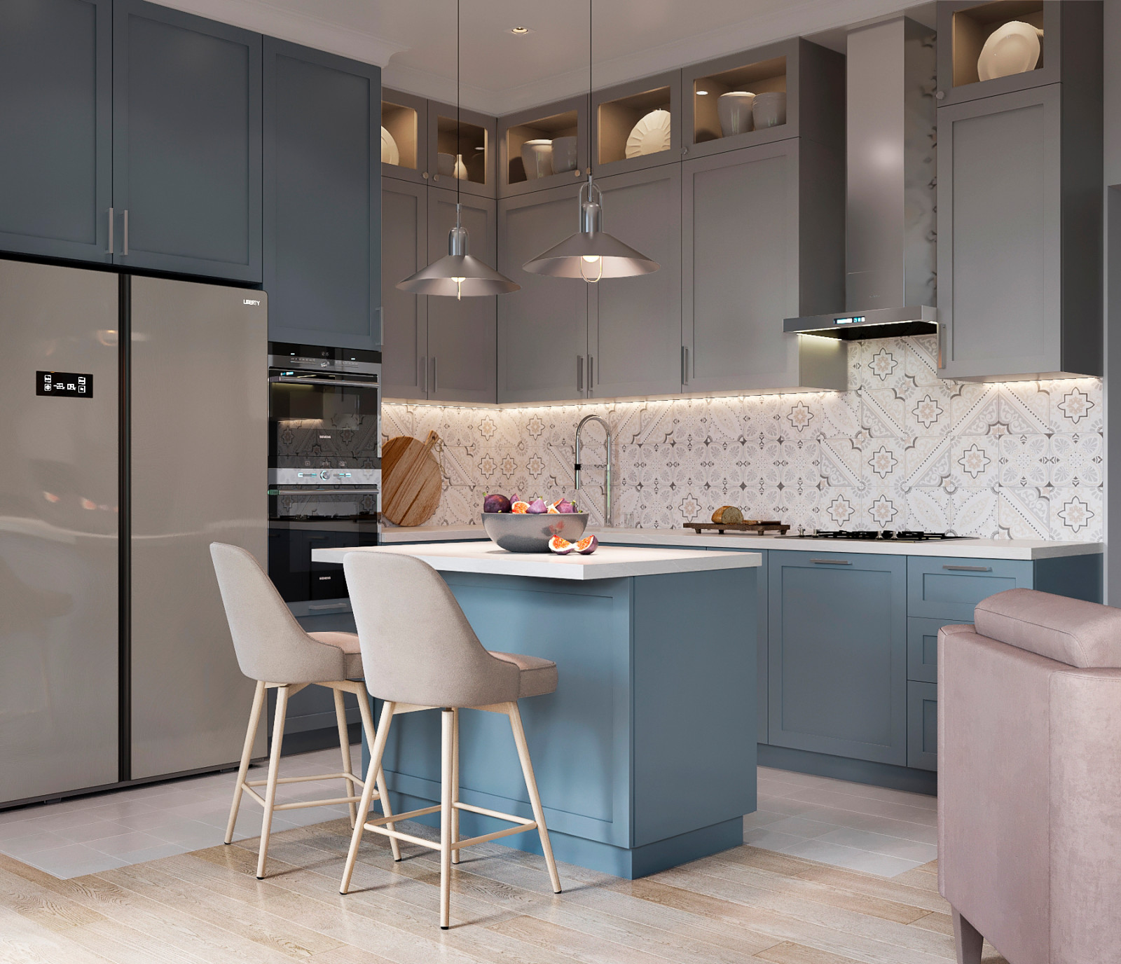 Кухня-гостиная на первом этаже