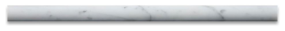 Carrara Marble 3/4X12 Honed Bullnose Pencil Liner Trim, Box of 5 Ln. Ft.