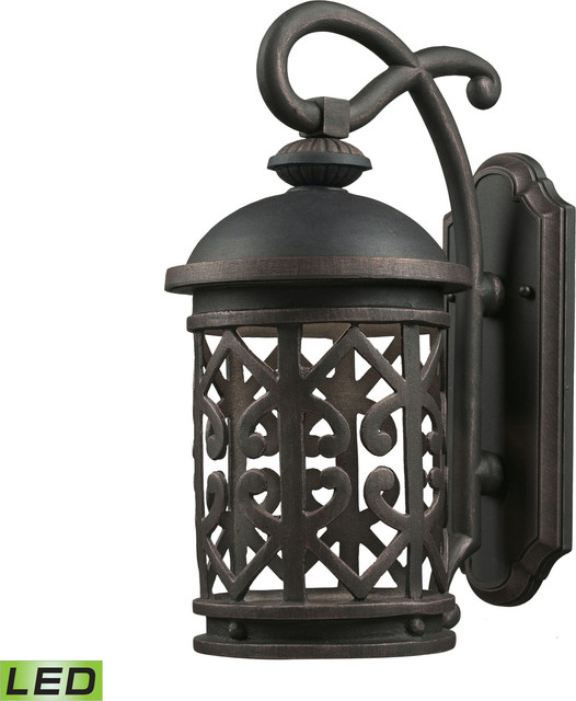 Tuscany Coast, LED 1 Light Exterior Wall Mount In Weathered Charcoal