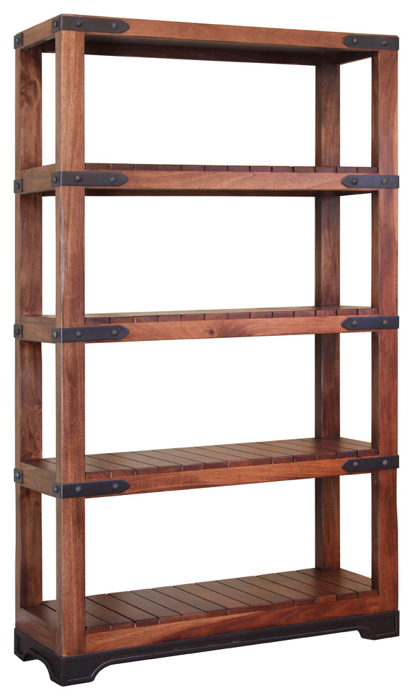 Granville Rustic Style Solid Wood Bookshelf Industrial
