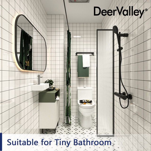 Modern Small One Piece Toilet, Compact Bathroom Tiny Mini Commode Dual ...