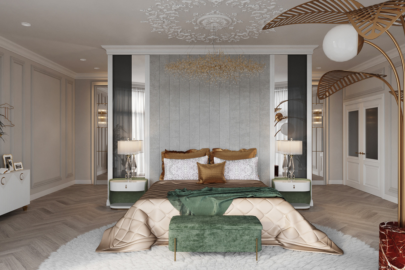 Спальня в современной классике