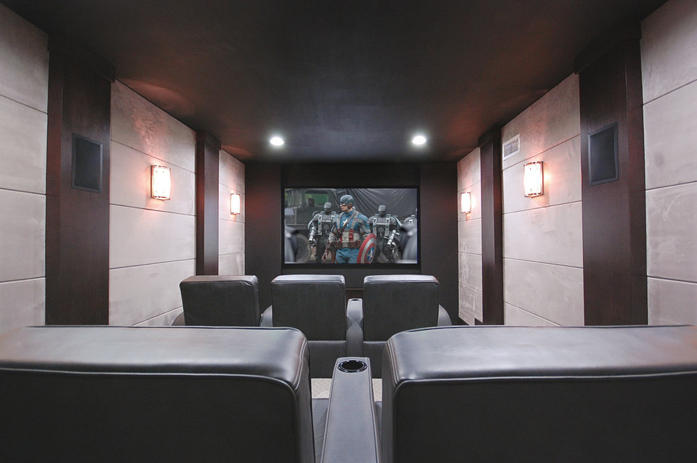 This is an example of a home cinema in New Orleans.