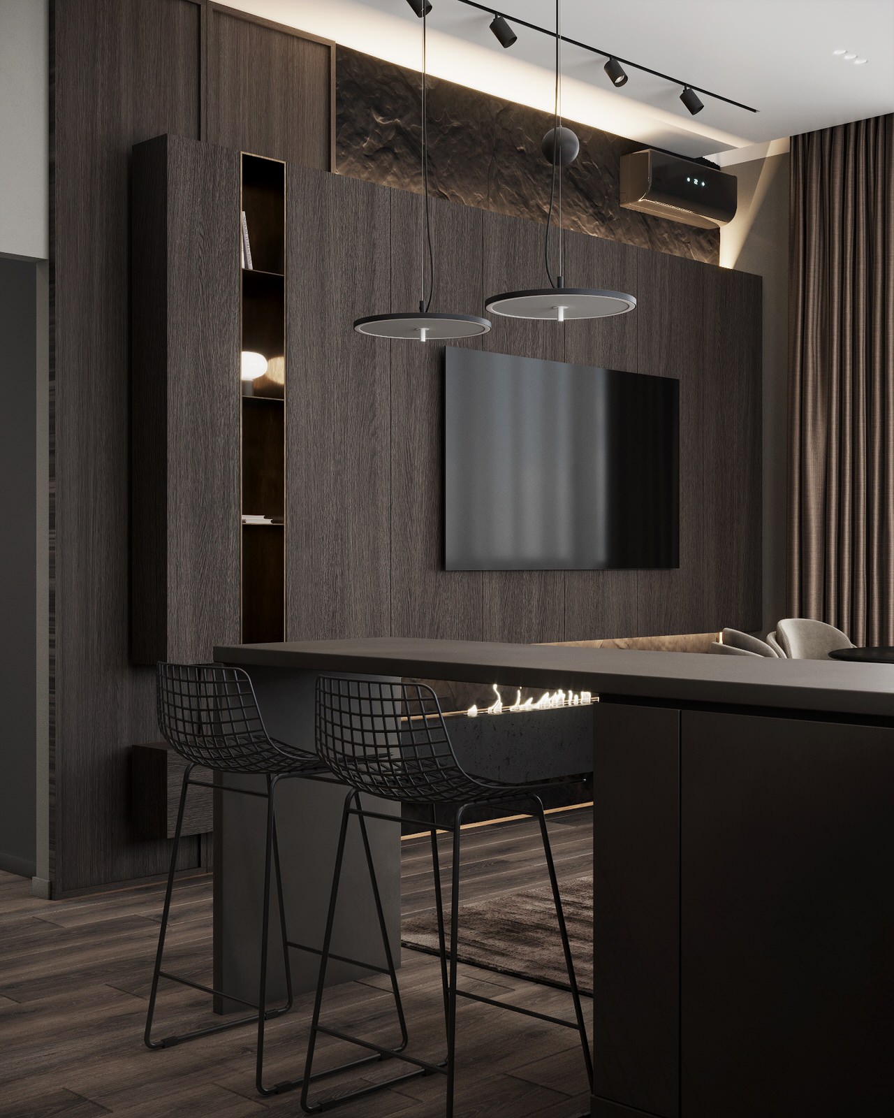 Монохромная квартира с террасой.