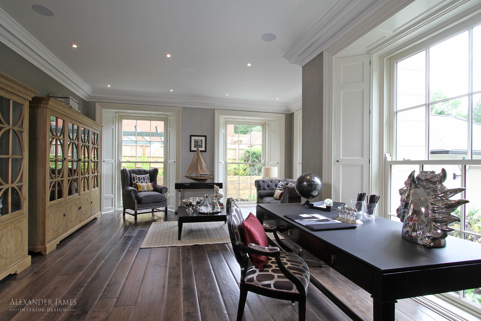 This is an example of a traditional home office in Berkshire.