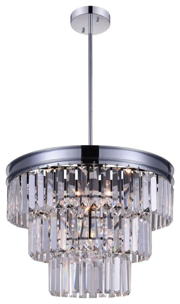 CWI Lighting 9969P18-5-601 5 Light Chandelier with Chrome Finish