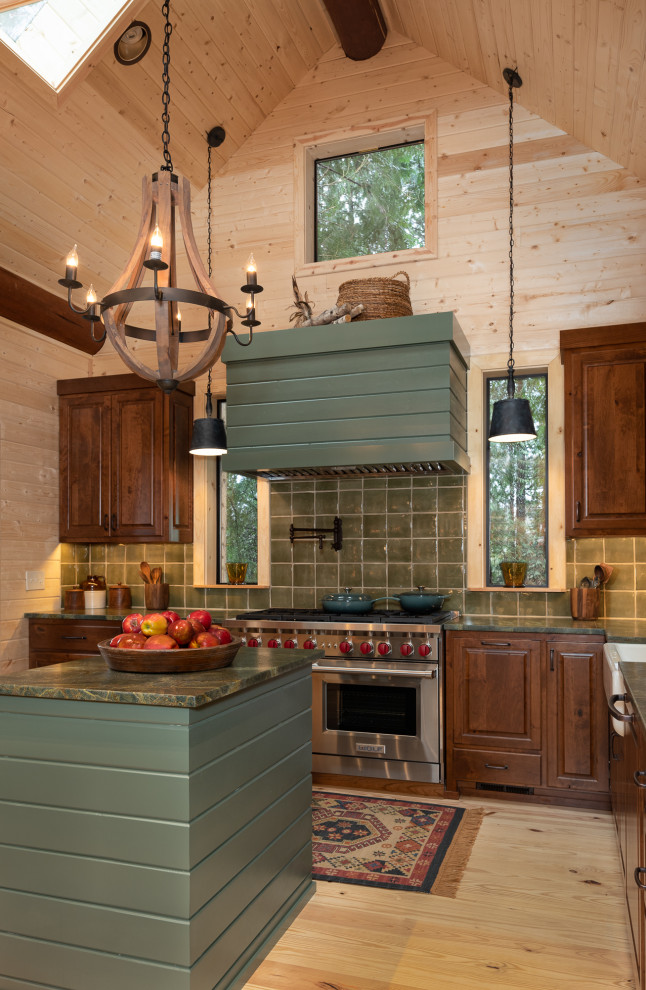 Inspiration for a rustic kitchen remodel in Portland