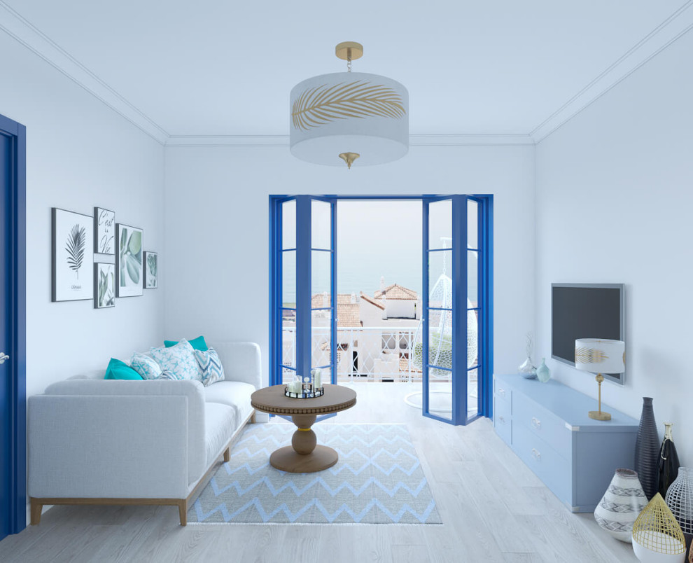 Зона гостиной объединенная с кухней