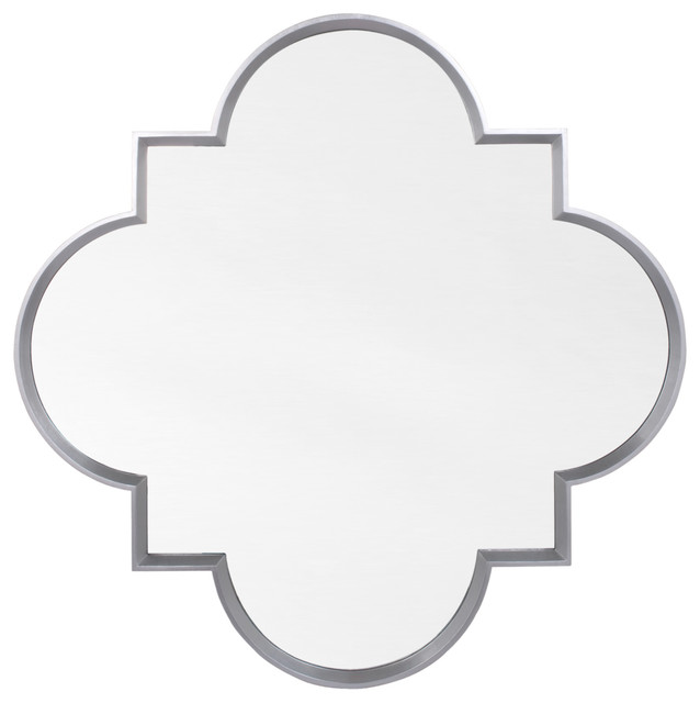 Vivien Modern Classic Silver Leaf Quatrefoil Mirror Vivien Modern Classic Silver Leaf Quatrefoil Mirror