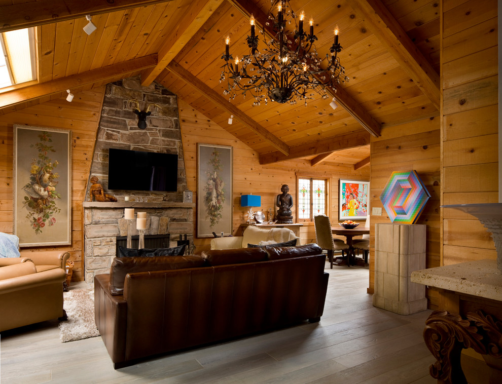 This is an example of a transitional living room in Other.