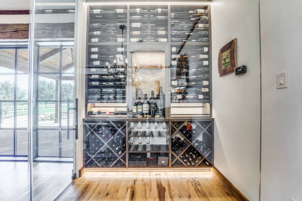Design ideas for a country wine cellar in Houston.