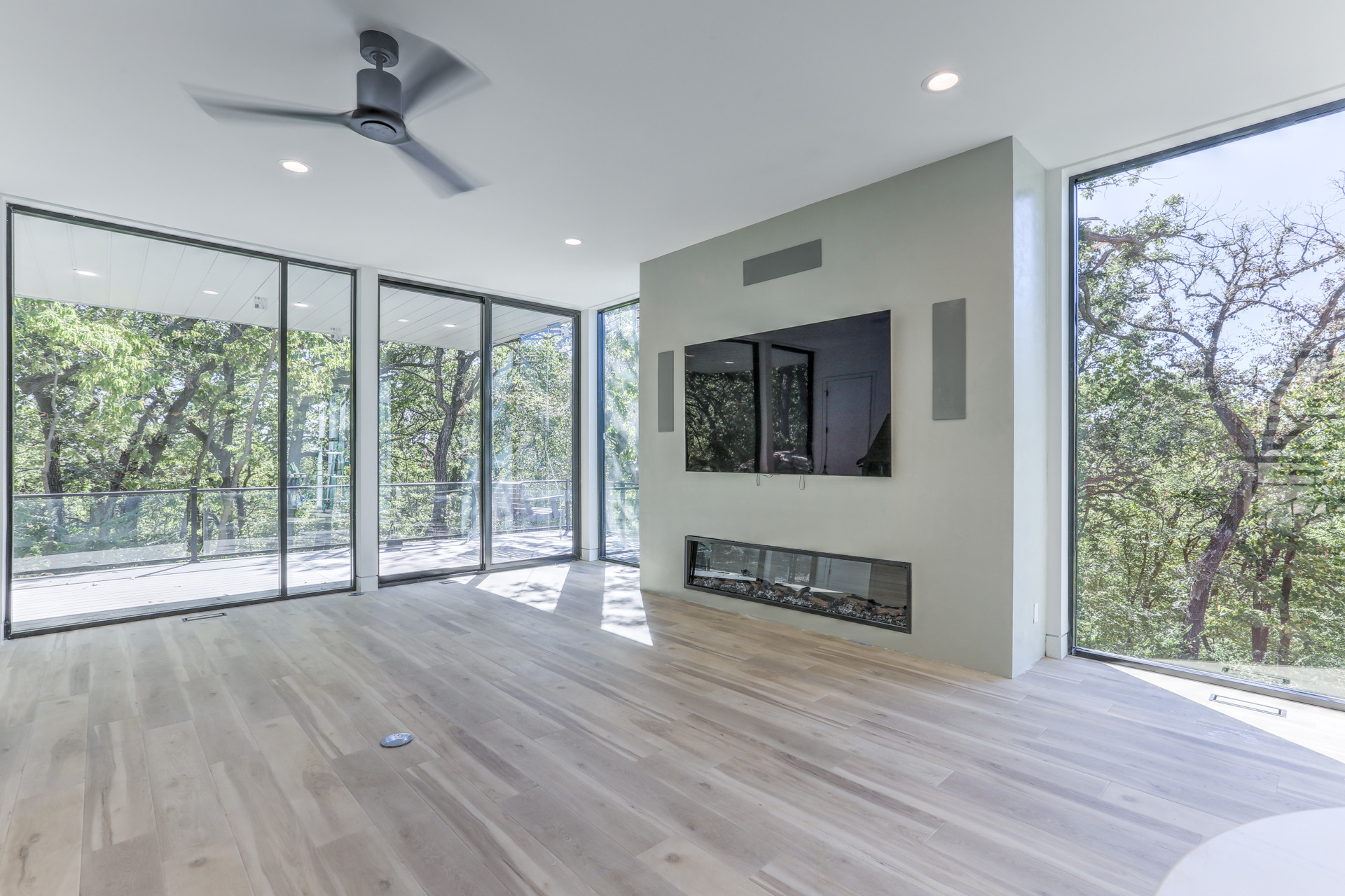 Living room - contemporary living room idea in Omaha