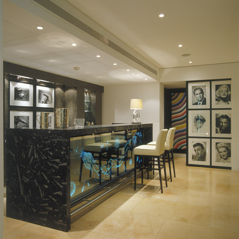 This is an example of a contemporary home bar in Oxfordshire.