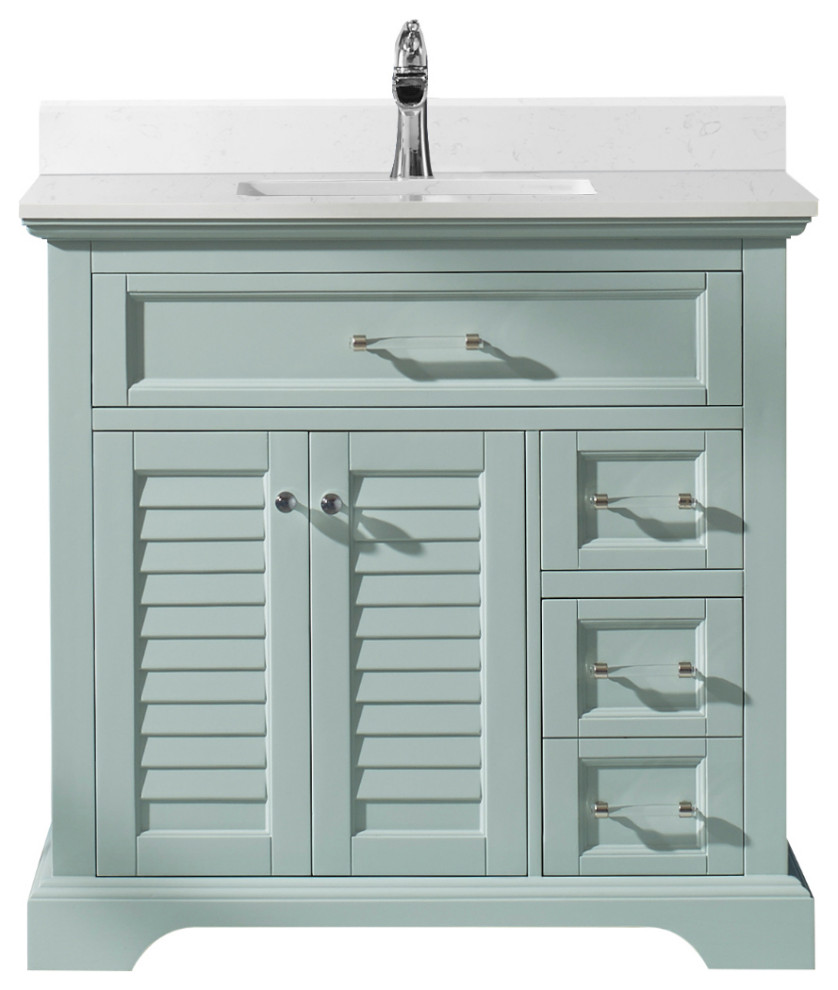 Lorna Finnish Green Bathroom Vanity Set Transitional Bathroom