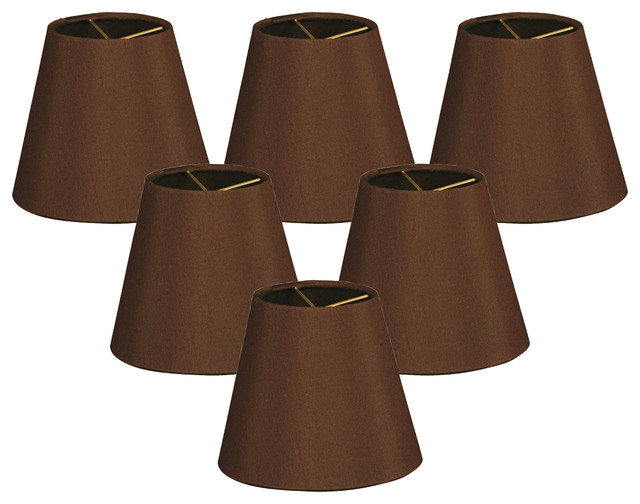 5" Hardback Empire Dark Brown Chandelier Lampshade, Dark Brown Contemporary Lamp Shades by