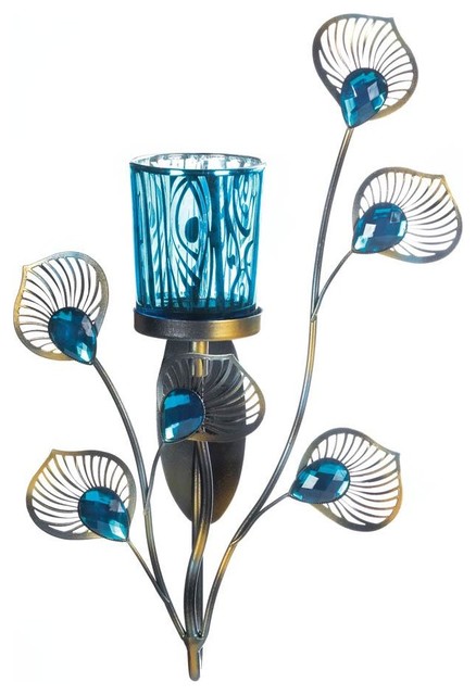 Iron Peacock Inspired Single Sconce