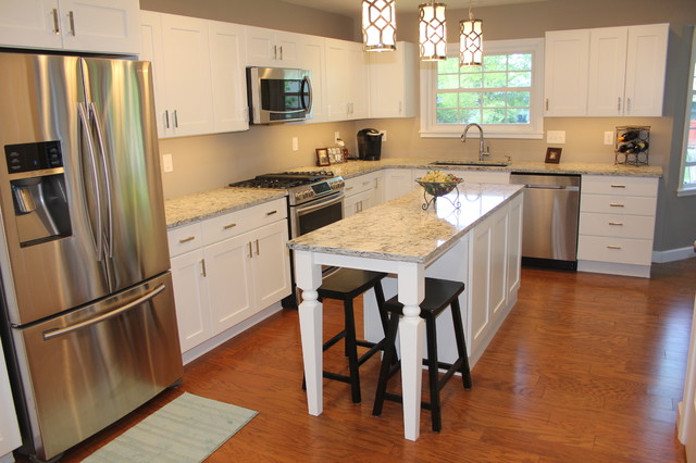 Sleek White Kitchen, Laundry & Bath - Transitional - Kitchen - St Louis ...