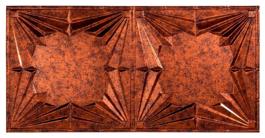 Fasade Art Deco Ceiling Tile Sample Moonstone Copper