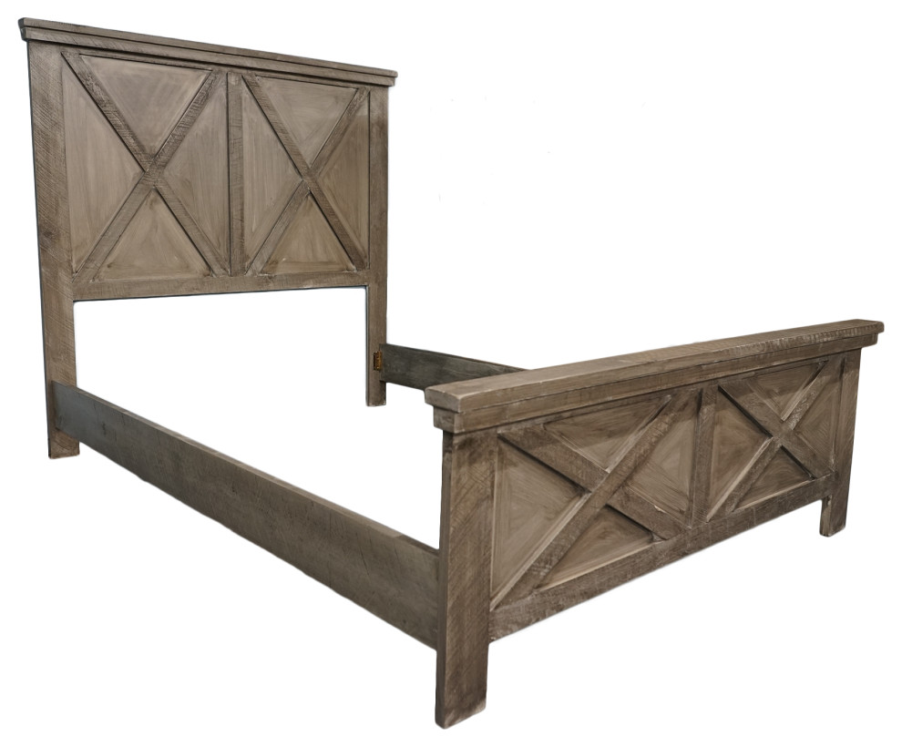 Rustic Queen Bed Frame Farmhouse Panel Beds By Eagle Furniture Houzz