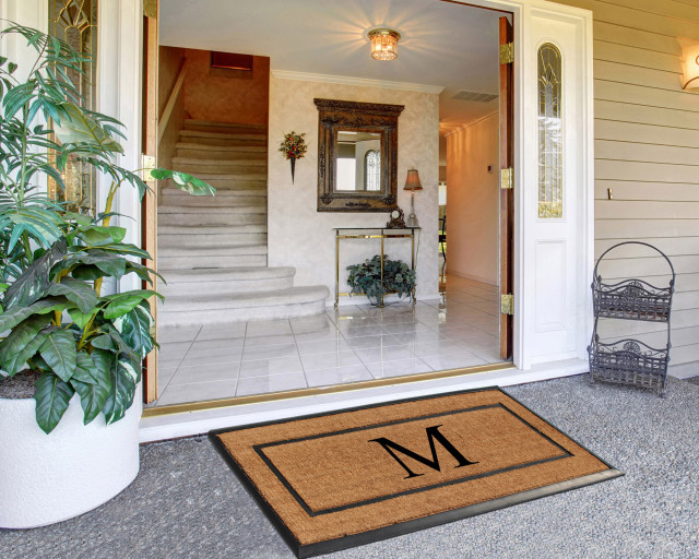 A1HC Heavy Duty Frame Molded Double Door Mat, Rubber & Coir 24"x57