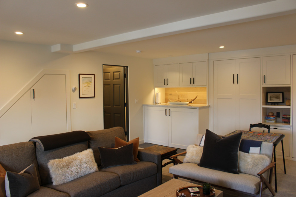 Mountain style home design photo in Denver
