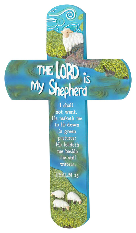 Psalm 23 Wood Cross Psalm 23 Sign Lord is my Shepherd Sentiment Cross Sign Religious Home Decor