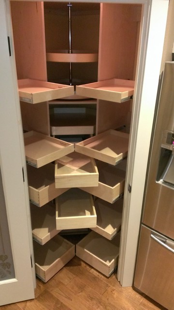 Pull Out Shelves for a Corner Pantry