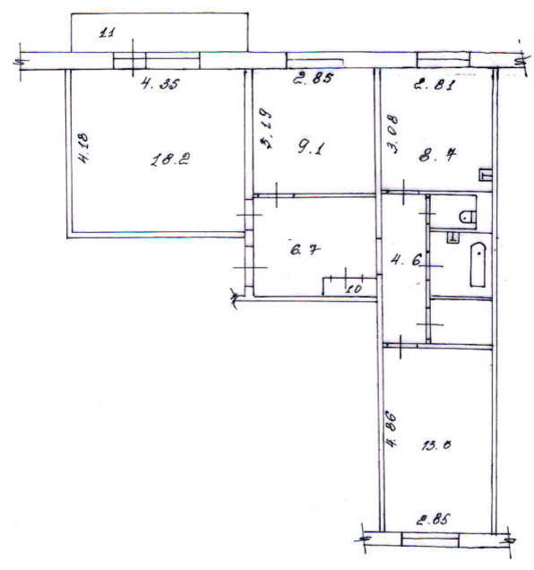 Дизайн трехкомнатных квартир в домах серии П-3