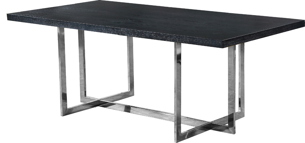 In Stock Elle Chrome Dining Table Contemporary Dining Tables By Meridian Furniture Houzz