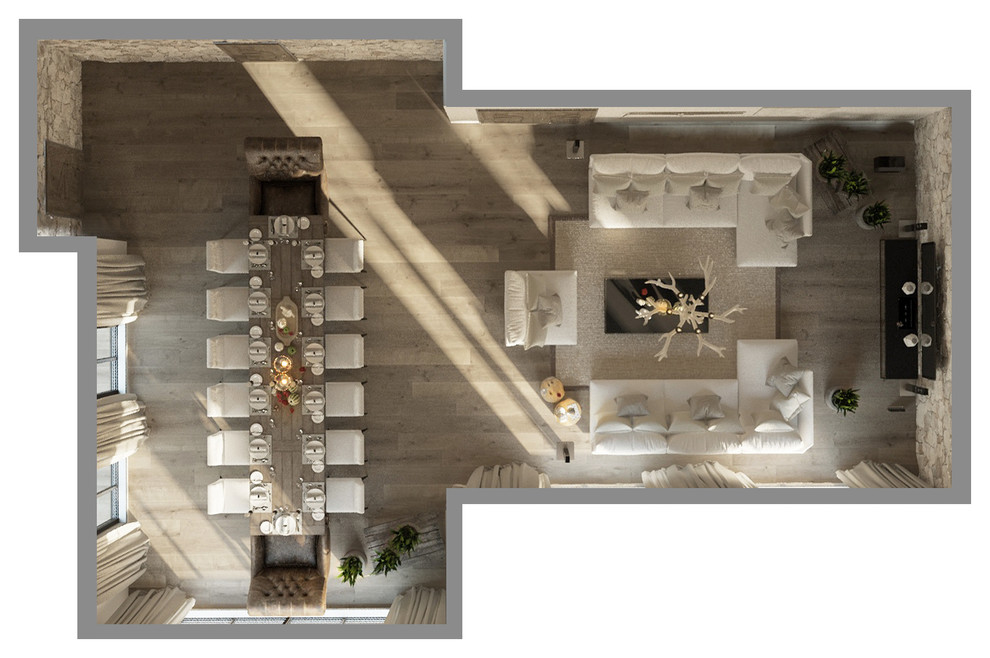 Гостиная в стиле шале