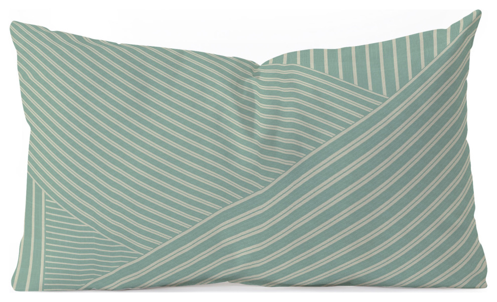 Sheila Wenzel-Ganny Overlap Linen Stripes Oblong Throw Pillow
