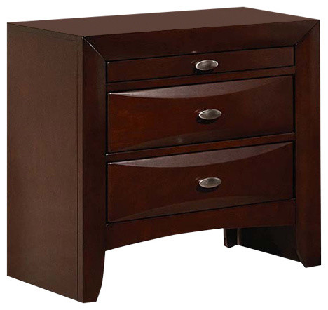 Acme Ireland 3 Drawer Nightstand Brown With Pull Out Tray 21453 Transitional Nightstands And Bedside Tables By Emma Mason