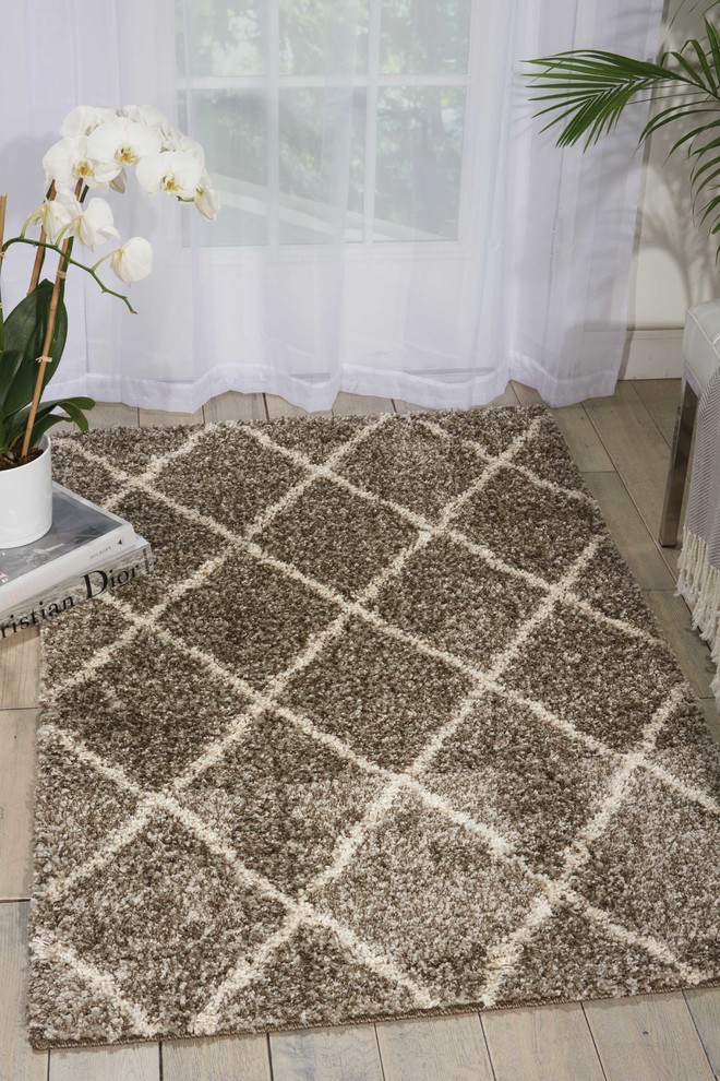 Nourison Brisbane Stone Shag Area Rug, Rectangular 8'2"x10