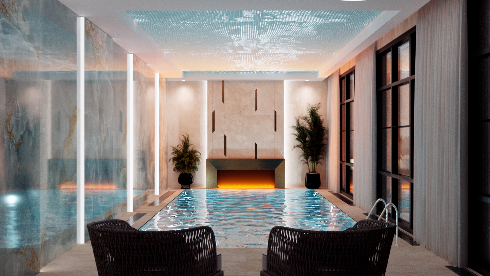 Ландшафтный проект участка с зоной барбекю и банным комплексом..